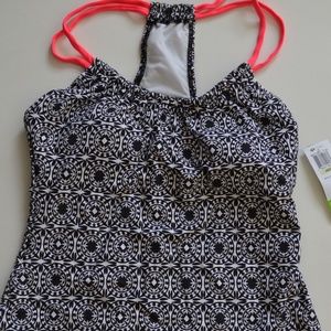 Next by Athena Tankini Top 34 B/C Black White